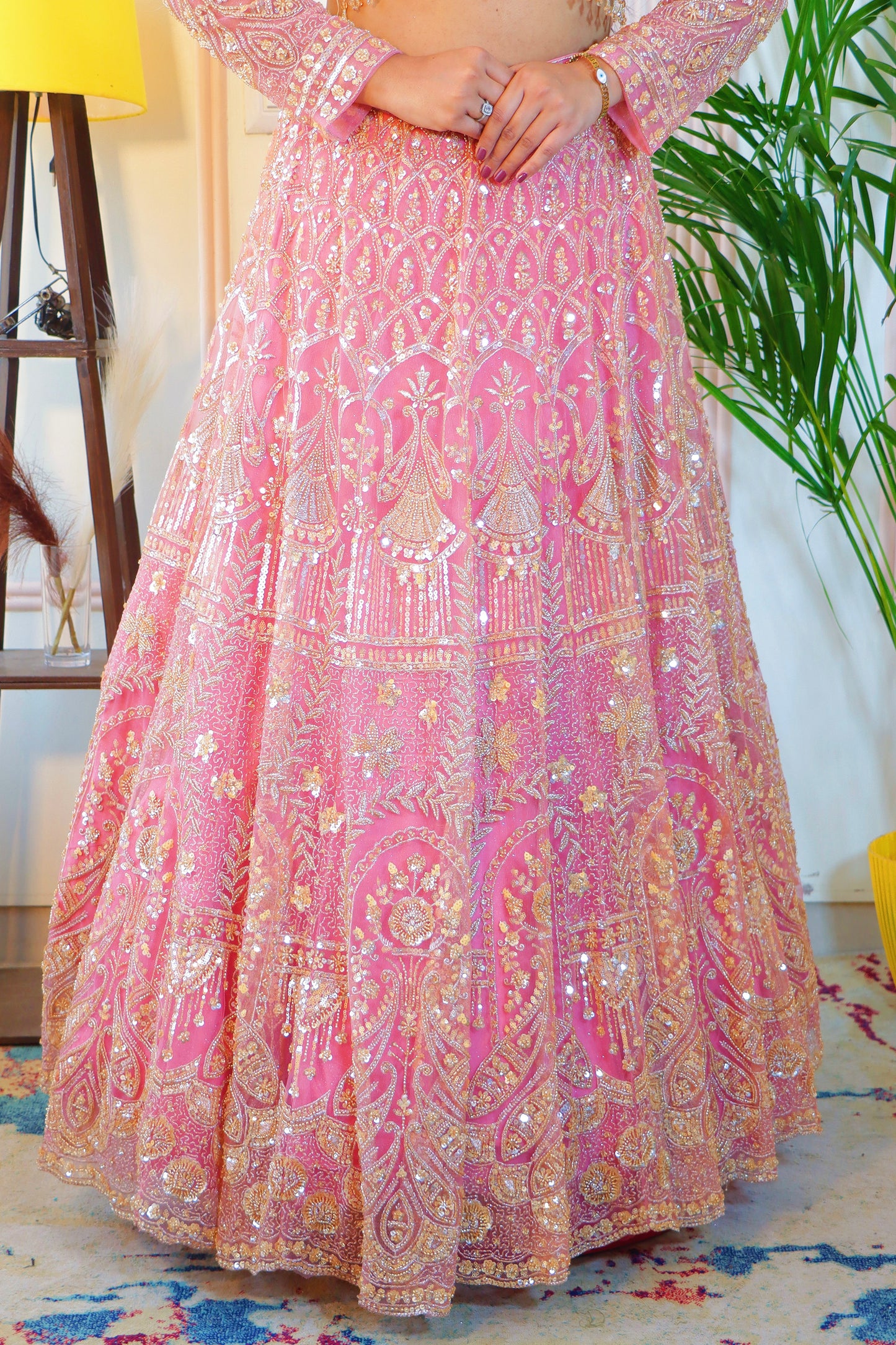 Dusky Pink Bridal Lehenga