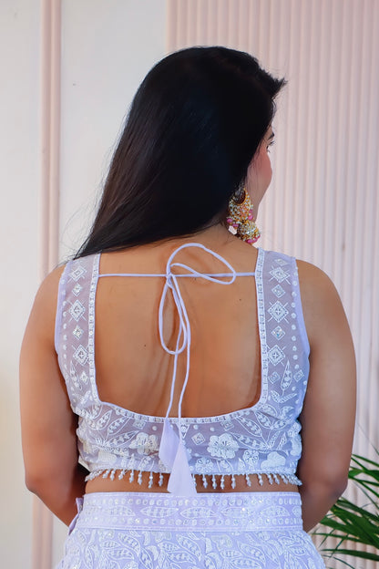 Lilac Lavender Crop Top Lehenga