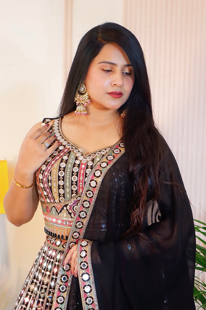 Black Lehenga with Gota Patti