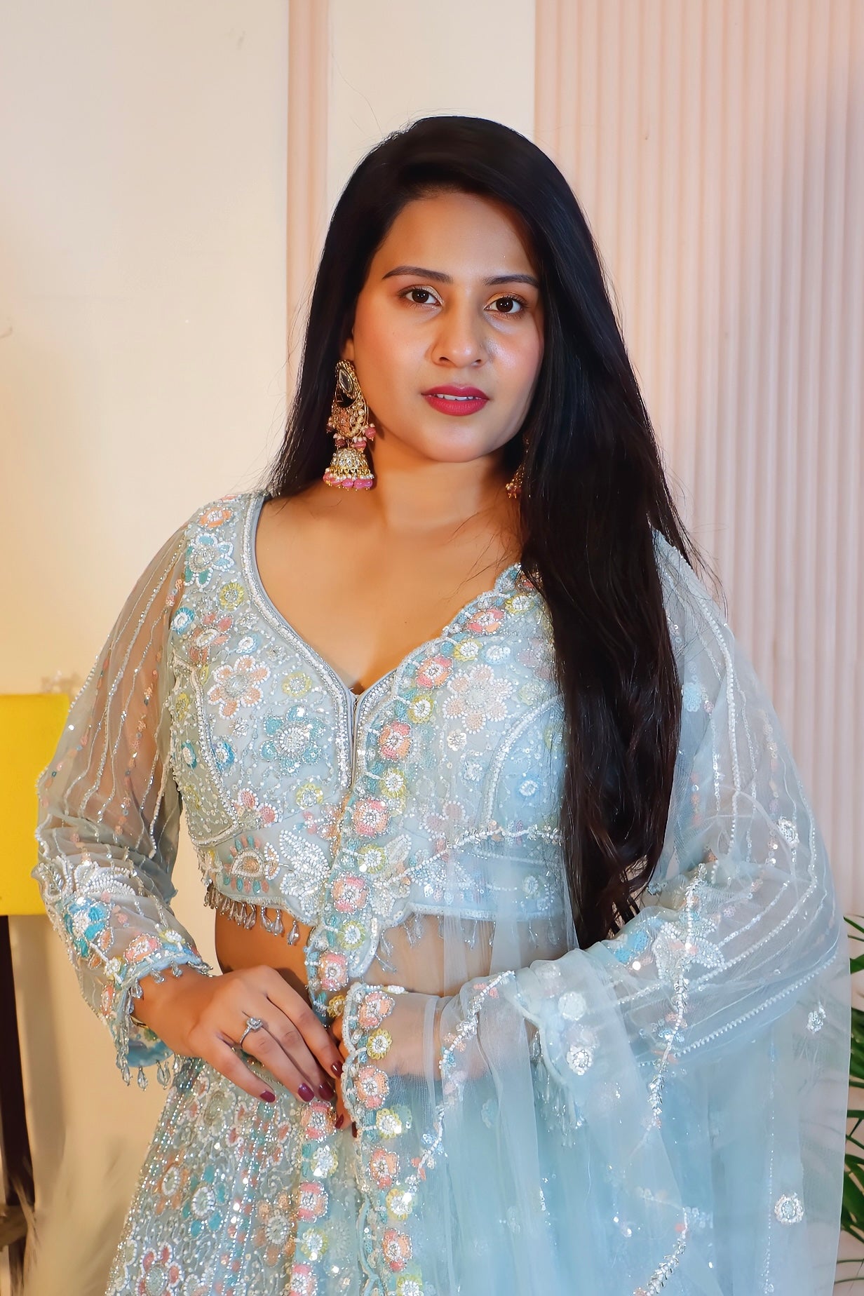 Powder Blue Lehenga Set