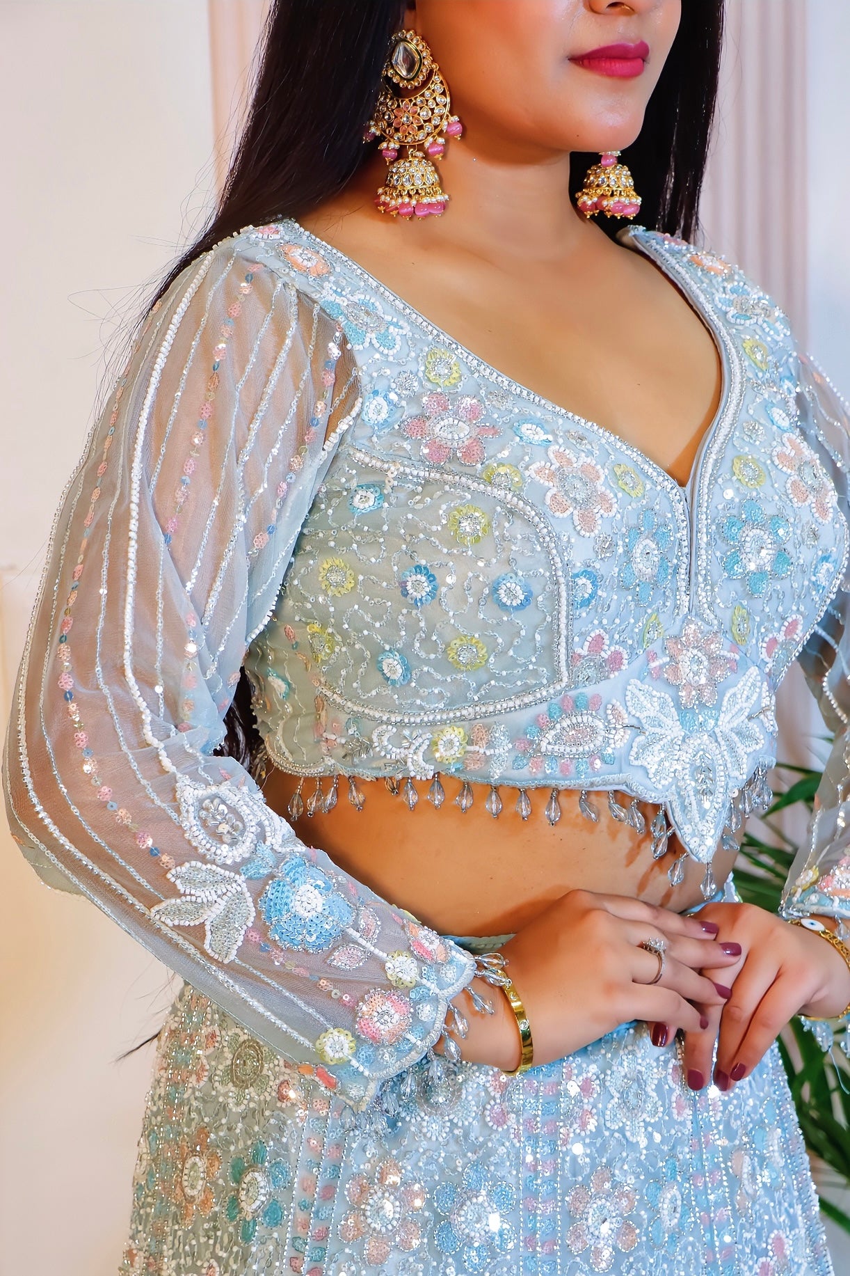 Powder Blue Lehenga Set