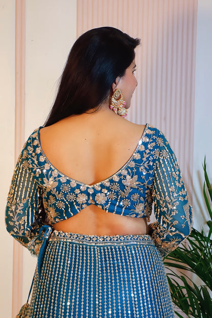 Teal Blue Lehenga