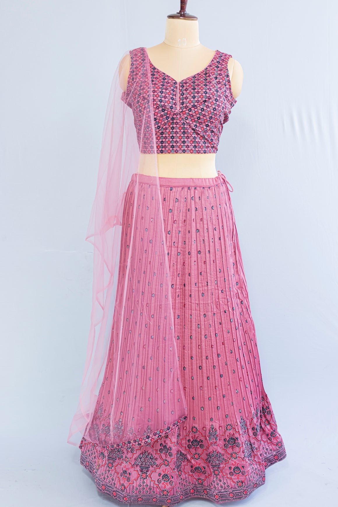 Crop Top Lehenga in Pink