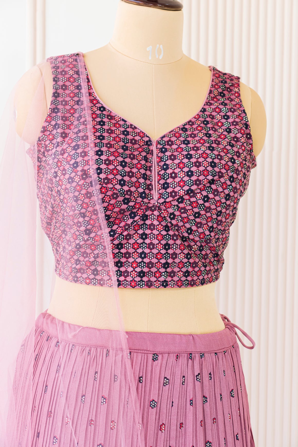 Crop Top Lehenga in Pink