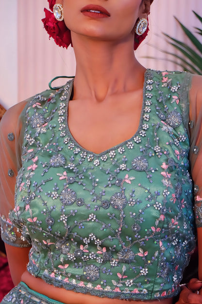 Soft Sage Lehenga