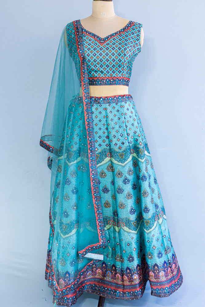 Banarasi Silk Crop Top Lehenga