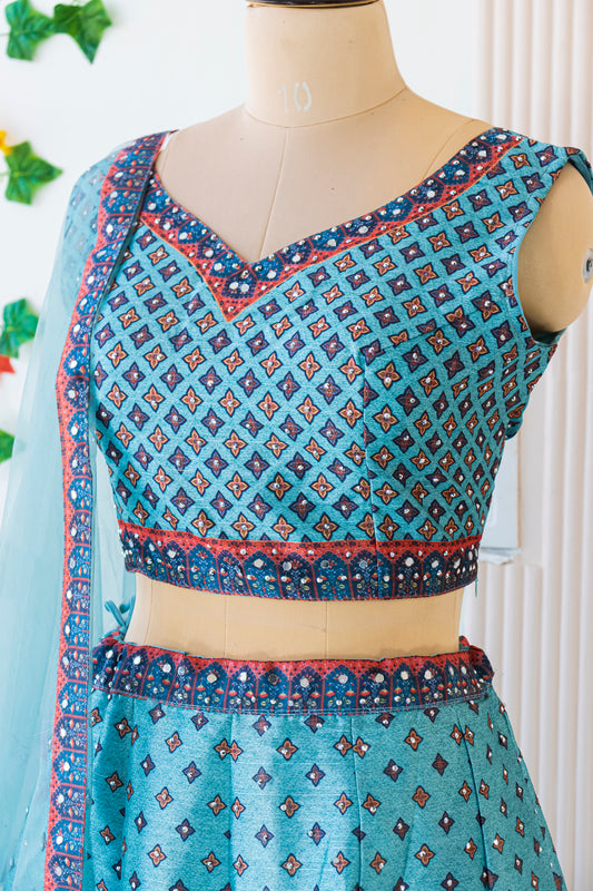 Banarasi Silk Crop Top Lehenga