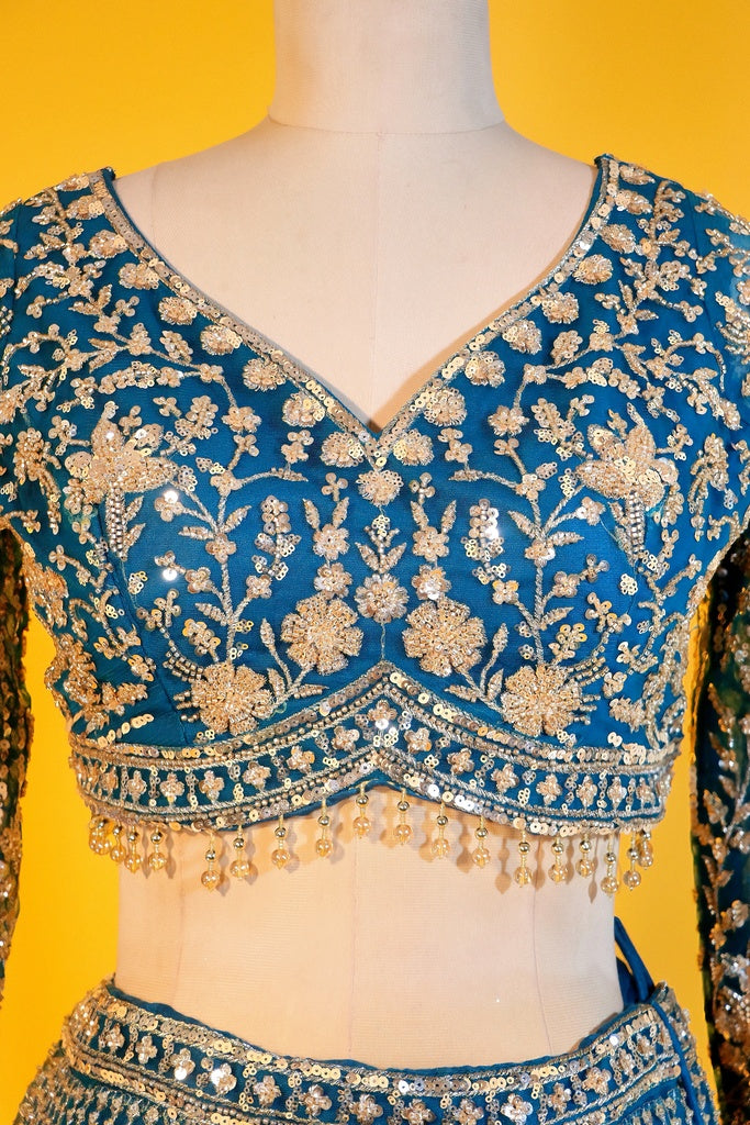 Teal Blue Lehenga