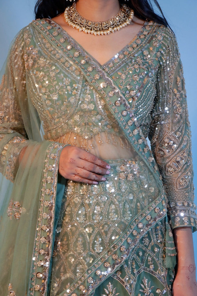 Mint Green Bridal Lehenga