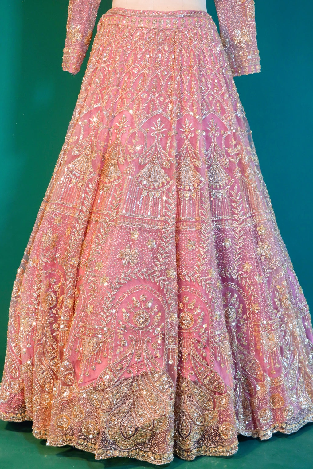 Dusky Pink Bridal Lehenga