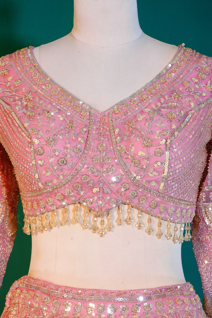 Dusky Pink Bridal Lehenga