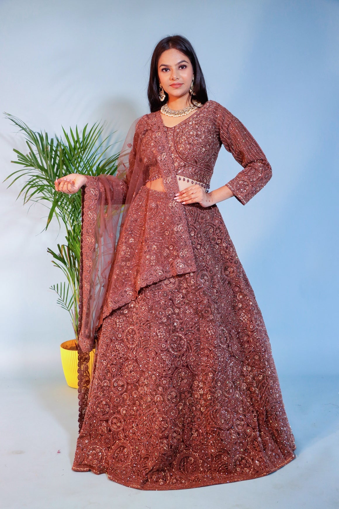 Brown Bridal Lehenga