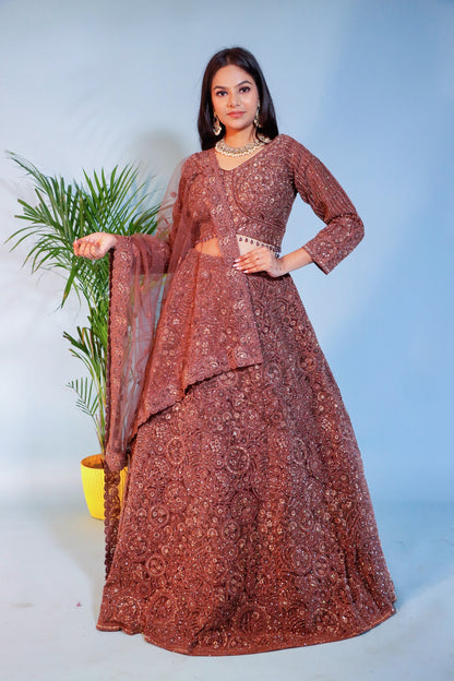 Brown Bridal Lehenga