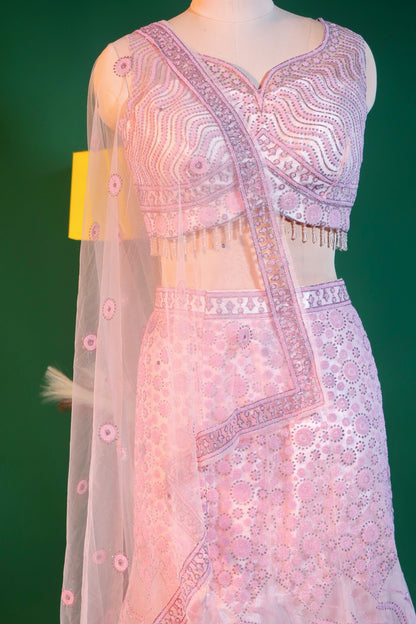 Pink Fish-Cut Lehenga