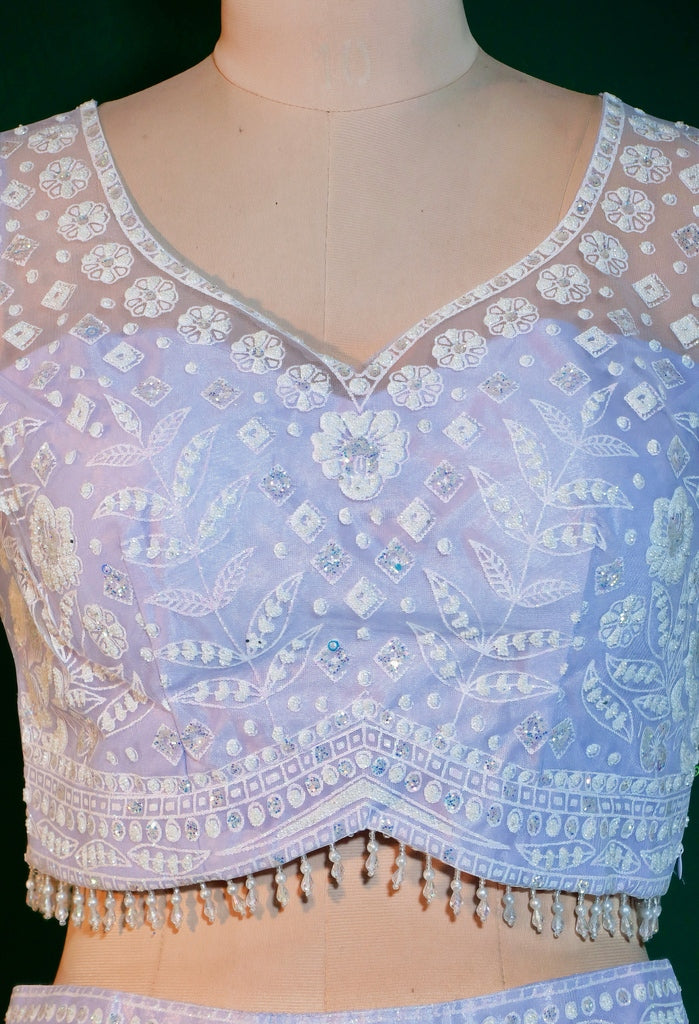 Lilac Lavender Crop Top Lehenga
