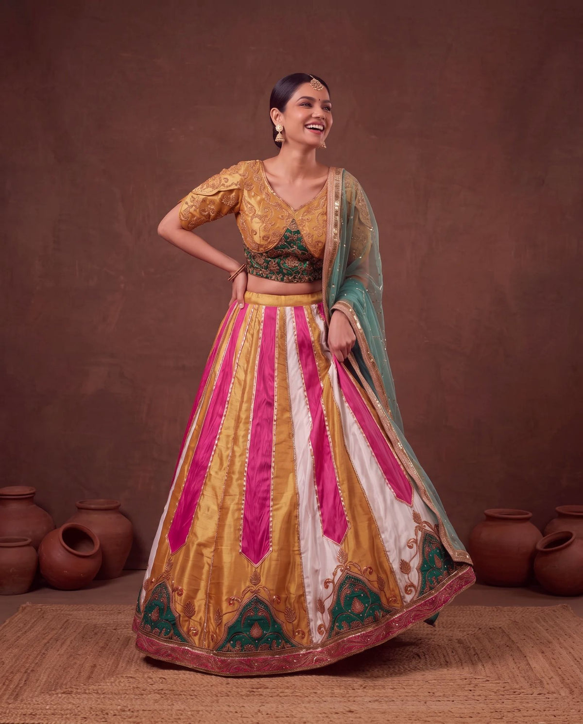 Multicolour lehenga in movement