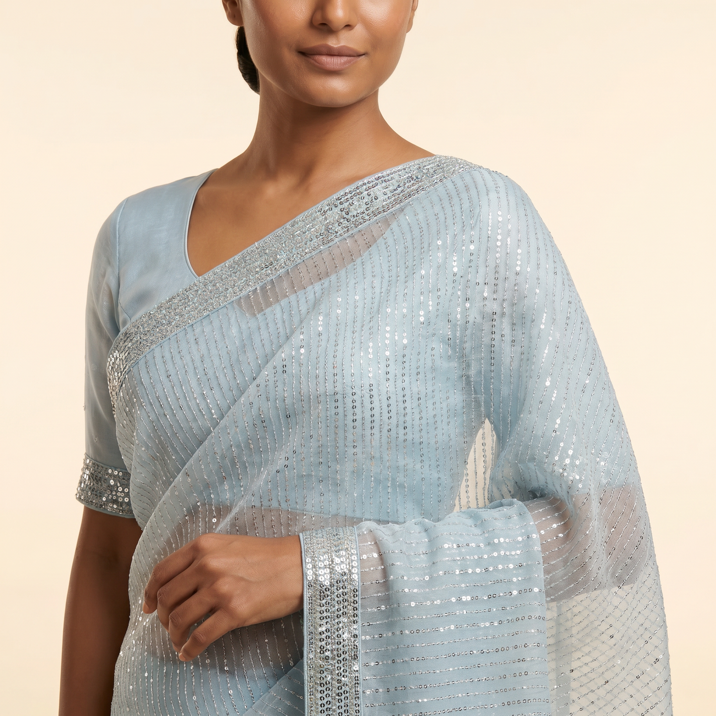 Powder Blue Saree