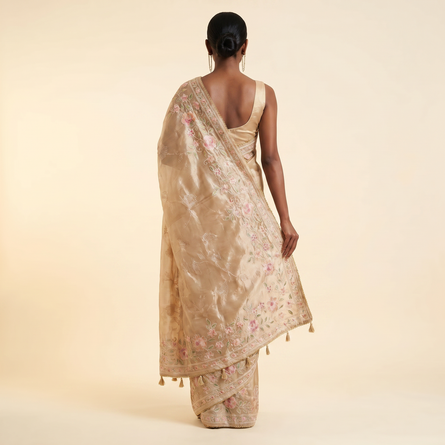 Elegant Beige Silk Saree