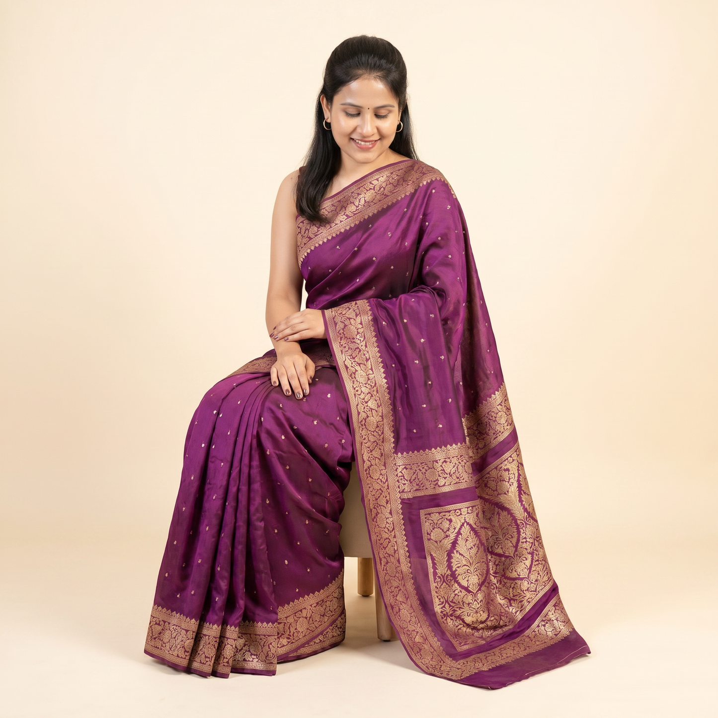 Royal Purple Silk Saree